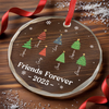 Custom Circle Glass Ornament - Personalized Christmas Best Friend Birthday Gifts For Women, Besties, Sisters, BFF - Brightest With You