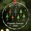 Custom Circle Glass Ornament - Personalized Christmas Best Friend Birthday Gifts For Women, Besties, Sisters, BFF - Brightest With You