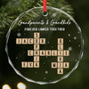 Custom Scrabble Circle Glass Ornament - Personalized Christmas Birthday Gifts For Grandpa, Grandma - Family Joy Shines Here