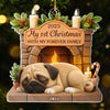 Custom First Christmas Acrylic Ornament - Personalized Christmas Birthday Gifts For Dog Lovers, Dog Dad And Mom - Paws And Love Forever