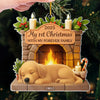 Custom First Christmas Acrylic Ornament - Personalized Christmas Birthday Gifts For Dog Lovers, Dog Dad And Mom - Loyal Hearts Wagging Tails