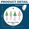 Custom Ceramic Ornament - Personalized Christmas Birthday Gifts For Mom, Dad, Brother, Sister, Kids - Our Festive Family Forest
