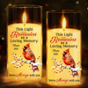 Custom Cardinal LED Candle Light - Personalized Christmas Memorial Sympathy Gifts For Loss Of Mom, Dad - Love Never Fades It Glows