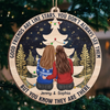 Custom Wood Ornament - Personalized Best Friend Christmas Birthday Gifts For Women, Besties, Sisters, BFF - Through Laughter And Tears