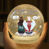 Custom Crackle Glass LED Ball - Personalized Christmas Memorial Sympathy Gifts For Loss Of Mom, Dad - Your Love Still Lights My Way