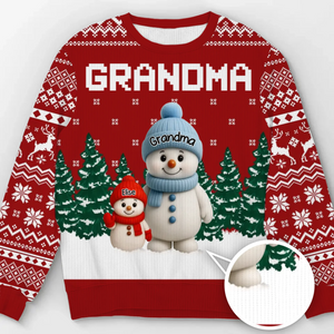 Custom Snowman Unisex Ugly Sweatshirt - Personalized Christmas Birthday Gifts For Mom, Grandma - Christmas Wonder Glows In Every Smile
