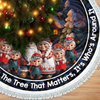 Custom Gnome Tree Skirt - Personalized Christmas Birthday Gifts For Grandma, Grandpa, Grandparents - Hearts Gather Warm This Christmas