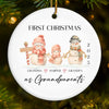 Custom Baby's First Christmas Grandparents Ceramic Ornament - Personalized Christmas Birthday Gifts For First Time Grandparents, Future Grandpa and Grandma, Family - Christmas Feels New Again