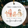 Custom Baby's First Christmas Grandparents Ceramic Ornament - Personalized Christmas Birthday Gifts For First Time Grandparents, Future Grandpa and Grandma, Family - Christmas Feels New Again