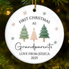 Custom Baby's First Christmas Grandparents Ceramic Ornament - Personalized Christmas Birthday Gifts For First Time Grandparents, Future Grandpa and Grandma, Family - Promoted To Grandparents