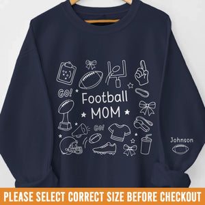 Custom American Football Unisex Sweatshirt, Hoodie With Design On Sleeve - Personalized Birthday Sport Gifts For Mom, Grandma, Sports Fans, Sports Lovers - Game Day Ready