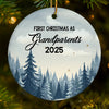 Custom Baby's First Christmas Grandparents Ceramic Ornament - Personalized Christmas Birthday Gifts For First Time Grandparents, Future Grandpa and Grandma, Family - A Grand Blessing Arrived