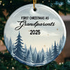 Custom Baby's First Christmas Grandparents Ceramic Ornament - Personalized Christmas Birthday Gifts For First Time Grandparents, Future Grandpa and Grandma, Family - A Grand Blessing Arrived