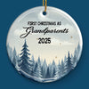 Custom Baby's First Christmas Grandparents Ceramic Ornament - Personalized Christmas Birthday Gifts For First Time Grandparents, Future Grandpa and Grandma, Family - A Grand Blessing Arrived