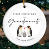 Custom Baby's First Christmas Grandparents Ceramic Ornament - Personalized Christmas Birthday Gifts For First Time Grandparents, Future Grandpa and Grandma, Family - Joy Begins With Grandbaby