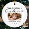 Custom Baby's First Christmas Grandparents Ceramic Ornament - Personalized Christmas Birthday Gifts For First Time Grandparents, Future Grandpa and Grandma, Family - Grandma And Grandpa Season