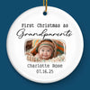 Custom Baby's First Christmas Grandparents Ceramic Ornament - Personalized Christmas Birthday Gifts For First Time Grandparents, Future Grandpa and Grandma, Family - Grandma And Grandpa Season