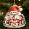 Custom Snowman Family Acrylic Ornament - Personalized Christmas Birthday Gifts For Mom, Dad, Brother, Sister, Kids - Love Melts The Coldest Snow