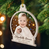 Custom First Christmas Acrylic Ornament - Personalized Christmas Baby Shower, Gender Reveal Gifts For New Moms, New Dads, New Parents - Grateful For This Miracle