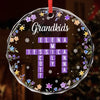 Custom Scrabble Circle Glass Ornament - Personalized Christmas Birthday Gifts For Mom, Dad, Brother, Sister, Kids - Home Is Where Joy Grows