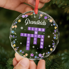 Custom Scrabble Circle Glass Ornament - Personalized Christmas Birthday Gifts For Mom, Dad, Brother, Sister, Kids - Home Is Where Joy Grows