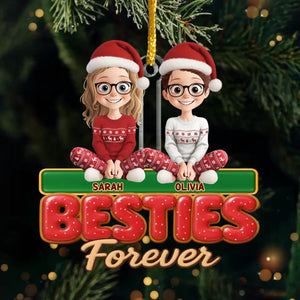 Custom Acrylic Ornament - Personalized Best Friend Christmas Birthday Gifts For Women, Besties, Sisters, BFF - Side By Side