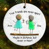 Custom Sea Glass Ceramic Ornament - Personalized Best Friend Birthday Gifts For Women, Besties, Sisters, BFF - Laugh Louder With You
