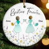 Custom Sea Glass Ceramic Ornament - Personalized Best Friend Birthday Gifts For Women, Besties, Sisters, BFF - Treasures Of The Heart