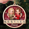 Custom Double Layer Wooden Ornament - Personalized Best Friend Christmas Birthday Gifts For Women, Besties, Sisters, BFF - Cheers To Our Jolly Moments