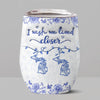 Custom Long Distance Wine Tumbler - Personalized Best Friend Birthday Gifts For Women, Besties, Sisters, BFF - Distance Means Nothing