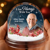 Custom Photo Cardinal Acrylic Snow Globe - Personalized Christmas Memorial Sympathy Gifts For Loss Of Mom, Dad - Always Near Though Worlds Apart