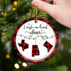 Custom Long Distance Ceramic Ornament - Personalized Best Friend Christmas Birthday Gifts For Women, Besties, Sisters, BFF - Together No Matter Where