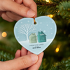 Custom Sea Glass Ceramic Heart Ornament - Personalized Best Friend Christmas Birthday Gifts For Women, Besties, Sisters, BFF - Tumbled Yet Treasured