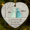 Custom Sea Glass Heart Ceramic Ornament - Personalized Anniversary Christmas Wedding Gifts For Husband And Wife, Him And Her, Couples, Beach Lovers - Love Found In The Tide
