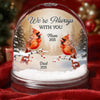 Custom Cardinal Acrylic Snow Globe - Personalized Christmas Memorial Sympathy Gifts For Loss Of Mom, Dad - Memories Whisper You Are Here