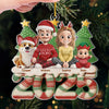 Custom Acrylic Ornament - Personalized Christmas Birthday Gifts For Family, Dog Cat Lovers - A Perfectly Imperfect Family