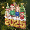 Custom Crochet Acrylic Ornament - Personalized Christmas Birthday Gifts For Family, Dog Cat Lovers - The Golden Year Of Us