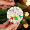 Custom Long Distance Ceramic Ornament - Personalized Best Friend Christmas Birthday Gifts For Women, Besties, Sisters, BFF - Our Bond Travels Every Mile