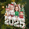 Custom Acrylic Ornament - Personalized Christmas Birthday Gifts For Family, Dog Cat Lovers - Our Happy Place, Right Here