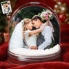 Custom Photo Acrylic Snow Globe - Personalized Anniversary Christmas Wedding Gifts For Husband And Wife, Him And Her - Spinning Into Forever