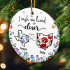 Custom Long Distance Ceramic Ornament - Personalized Best Friend Christmas Birthday Gifts For Women, Besties, Sisters, BFF - Far Away Yet Always Connected