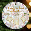 Custom Long Distance Ceramic Ornament - Personalized Best Friend Christmas Birthday Gifts For Women, Besties, Sisters, BFF - Miles Apart Hearts Stay Near