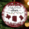 Custom Long Distance Ceramic Ornament - Personalized Best Friend Christmas Birthday Gifts For Women, Besties, Sisters, BFF - Distance Fades Love Remains