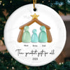 Custom Sea Glass Ceramic Ornament - Personalized Christmas Birthday Gifts For Mom, Dad, Brother, Sister, Kids, Beach Lovers - Family Is My Shore