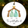 Custom Sea Glass Ceramic Ornament - Personalized Christmas Birthday Gifts For Mom, Dad, Brother, Sister, Kids, Beach Lovers - Family Is My Shore