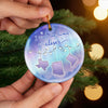 Custom Long Distance Ceramic Ornament - Personalized Best Friend Christmas Birthday Gifts For Women, Besties, Sisters, BFF - No Map Can Measure Us
