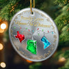 Custom Long Distance Ceramic Ornament - Personalized Christmas Birthday Gifts For Mom, Dad, Brother, Sister, Kids - Every Mile Reflects Our Bond