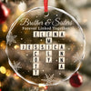Custom Scrabble Circle Glass Ornament - Personalized Christmas Birthday Gifts For Brother, Sister - Forever Linked, Always Aligned