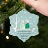 Custom Sea Glass Acrylic Ornament - Personalized Anniversary Christmas Wedding Gifts For Husband And Wife, Him And Her, Couples, Beach Lovers - Two Hearts One Shore