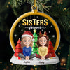Custom Acrylic Ornament - Personalized Best Friend Christmas Birthday Gifts For Women, Besties, Sisters, BFF - Candy Canes And Cozy Talks